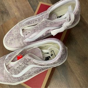 Vans rose gold cracked leather